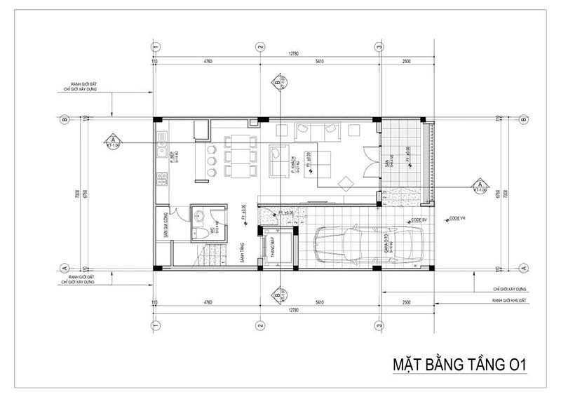 thiết kế nhà 5 tầng liền kề V5 V6 Văn Phú - Nhà phố thương mại The Victoria