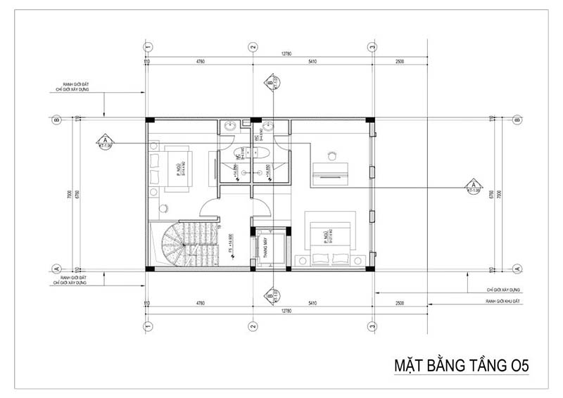 thiết kế nhà 5 tầng liền kề V5 V6 Văn Phú - Nhà phố thương mại The Victoria