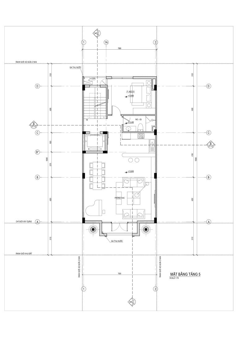 thiết kế nhà 6 tầng liền kề V5 V6 Văn Phú - Nhà phố thương mại The Victoria