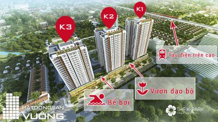 Bán Chung cư căn 08 3 phòng ngủ tòa K1, cửa Tây - Bắc ban công Đông - Nam, Chung cư The K Park [#H1321.1131]