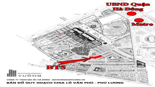 Bán Biệt thự Văn Phú BT05 diện tích 210,96m2 mặt tiền 9,14m hướng Tây Bắc đường 16,5m nhà xây thô nhà nở hậu hợp phong thủy #H5275.446